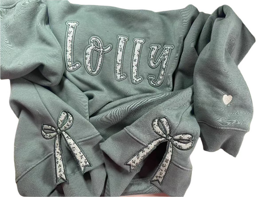 LOLLY bow applique sweatshirt